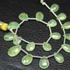 Natural Prehnite Faceted Pear Drops Briolette Length 8 Inches and Size 9 to 11mm approx.These are 100% genuine multi gemstone beads. Multiple beads in one strand of good quality. 